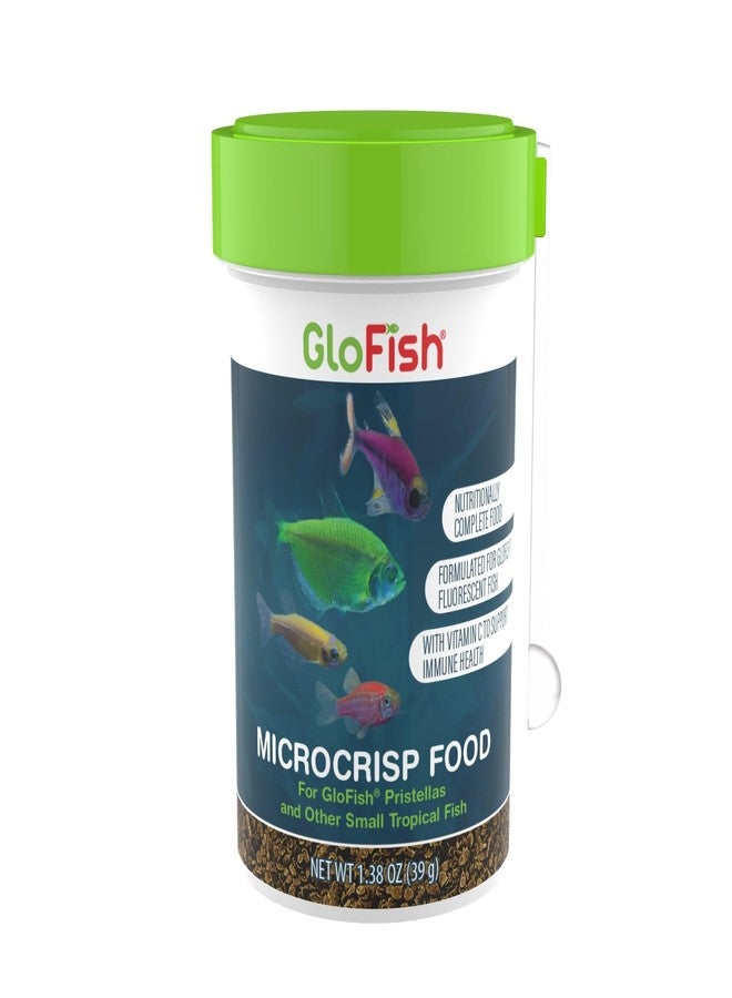 جلو فيش طعام GloFish Microcrisp، غذاء متكامل غذائياً للأسماك الاستوائية الصغيرة، 1.38 أونصة - Image 1