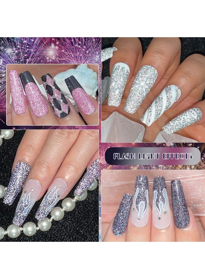 سوبوي مجموعة طلاء أظافر جل لامعة عاكسة لامعة لامعة ثلاثية الأبعاد جل طلاء أظافر ديسكو دايموند جل طلاء أظافر للحفلات مانيكير نقع من جل الأشعة فوق البنفسجية 6 ألوان 10 مل (0.33 أونصة سائلة) - Image 4