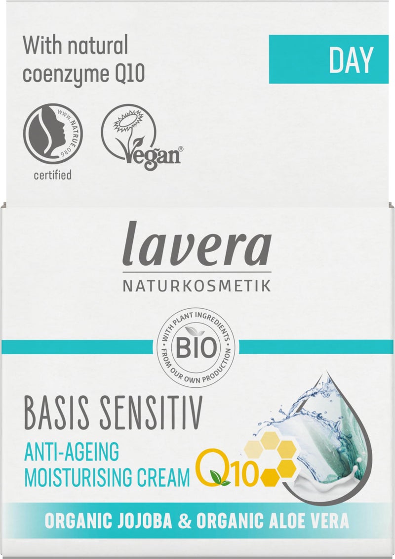 lavera Basis Sensitive Anti Wrinkle Moisturizing Cream - Face Cream with Q10 & Aloe Vera - Moisturizing Facial Cream - Anti Aging Cream - PETA Certified - Vegan - Made in Germany - 1.7 Fl Oz - Image 5