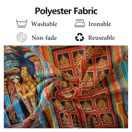 CORFOTO 9x6ft Fabric Colorful India Tanjore Temple Door Backdrop Old India Religion Building Photo Background for Indian Birthday Decorations Adults Photo Prop Indian Themed Party Decor - Image 5