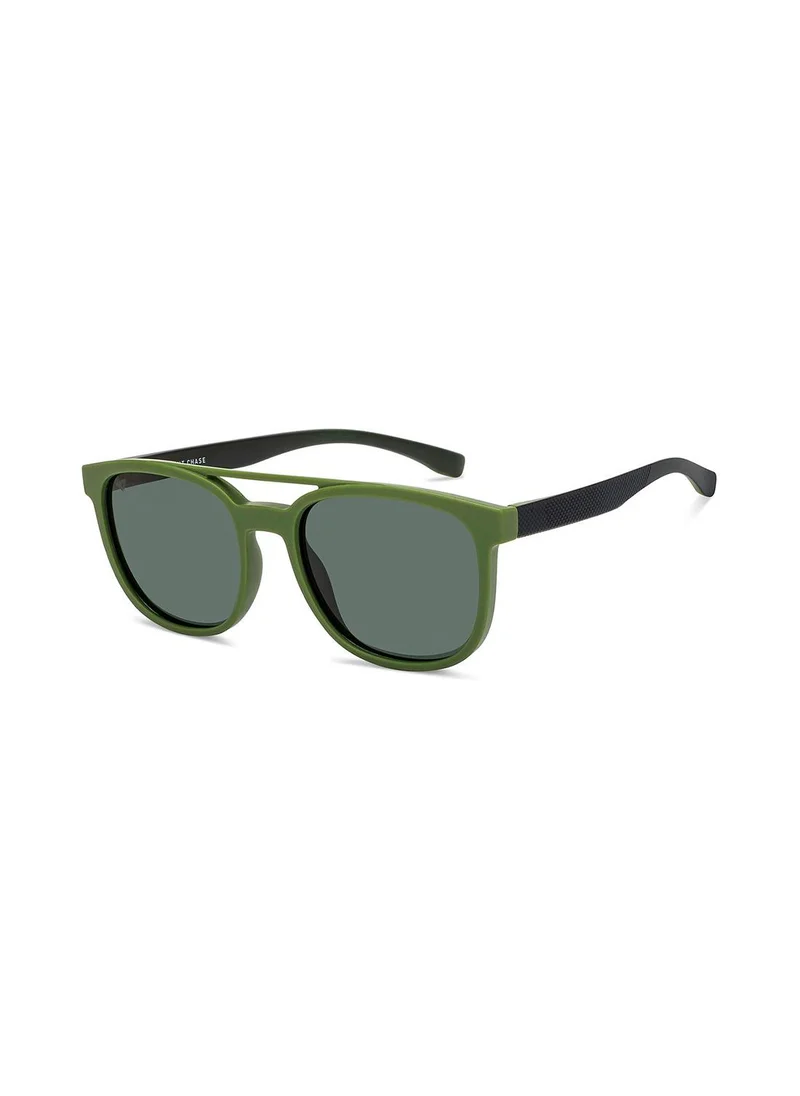 VINCENT CHASE Unisex Polarized Round Sunglasses - VC S15770 - Lens Size: 54 Mm