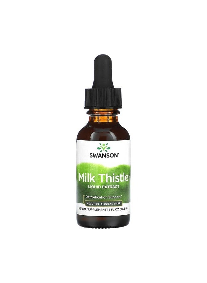 SWANSON Milk Thistle Liquid Extract Sugar Free, 1 fl oz (29.6 ml) 