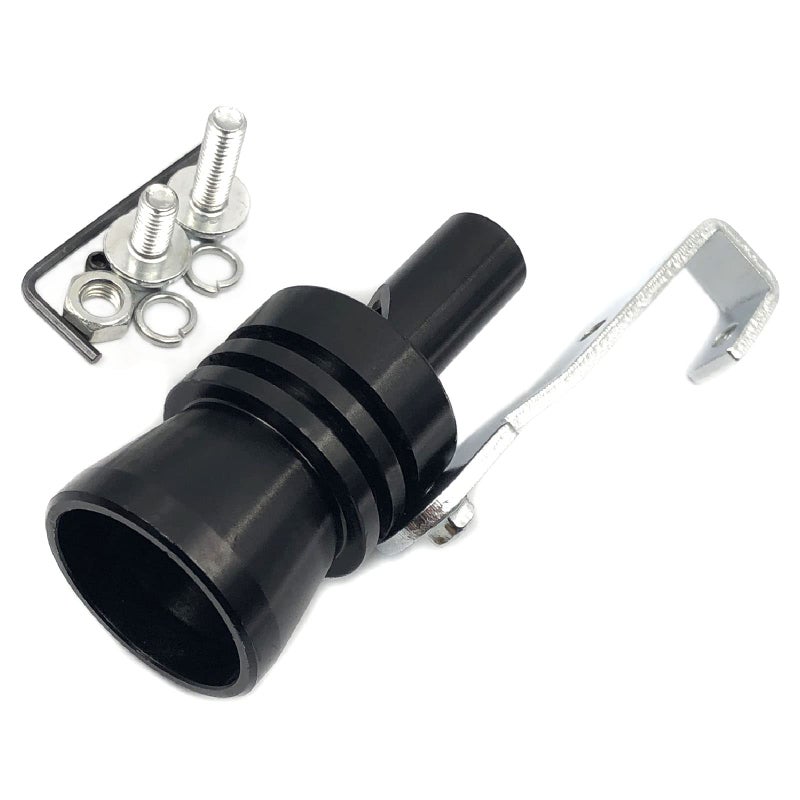 DEVMO 2pcs XL Size Aluminum Alloy Universal Turbo Sound Exhaust Muffler Pipe Whistle Car Roar Maker (XL-Black) - Image 5
