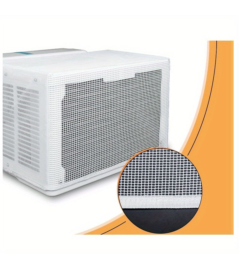White Full Cover AC Mesh Screen Window Unit Protector 20.47x12.2x12.99in - Image 2