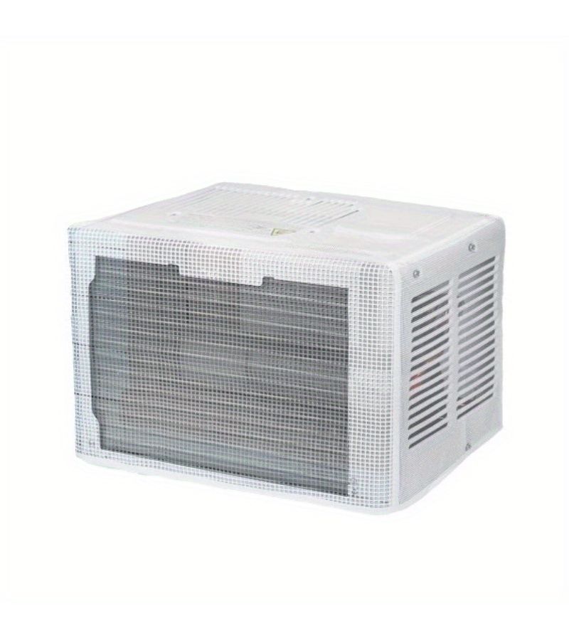 White Full Cover AC Mesh Screen Window Unit Protector 20.47x12.2x12.99in - Image 1