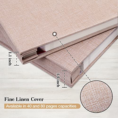 potricher 13.2x12.8 Inch Self Adhesive Photo Album Linen Cover 80 Pages Sticky 3x5 4x6 5x7 6x8 8x10 8.5x11 Magnetic DIY Scrapbook Photo Album with A Metallic Pen (Beige) - Image 5
