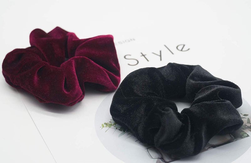 BeliciaVelvet Hair Scrunchies for Women Soft Velvet Scrunchie Set Solid Color Hair Ties Ponytail Hair Bands Elastic Big Large Fashion Boutique Daily Winter Fall Holiday Scrunchy Pack of 5 - Image 4