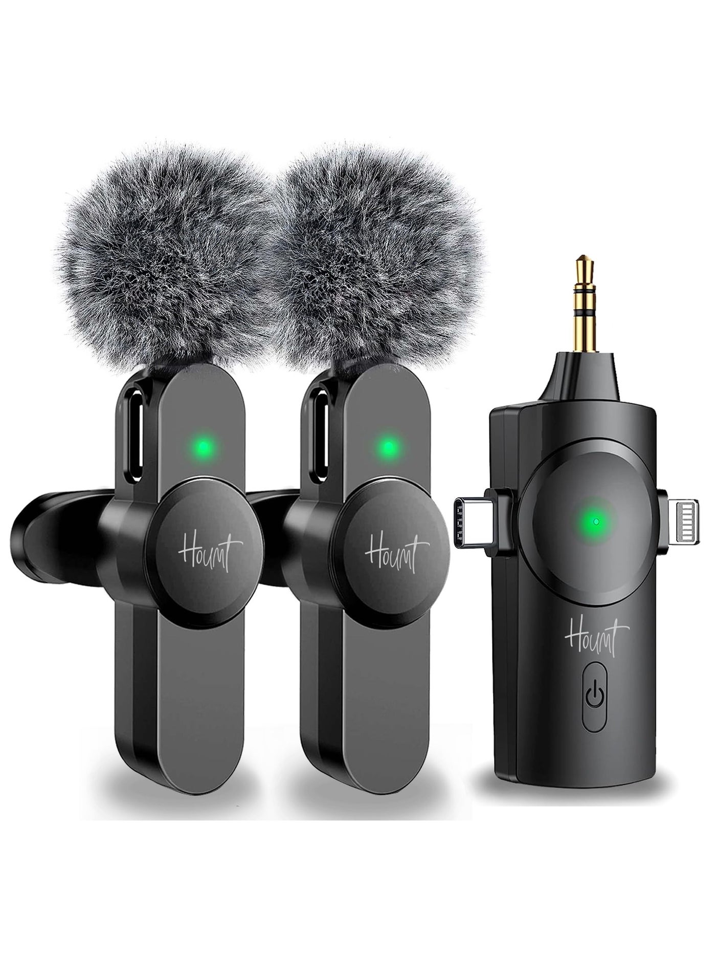 Clip On Microphone Wireless Lavalier Microphone For iPhone Laptop Computer iPhone Android Phone Camera Dual Wireless Microphones For Podcast Video Recording Youtube Tiktok Facebook Plug and Play