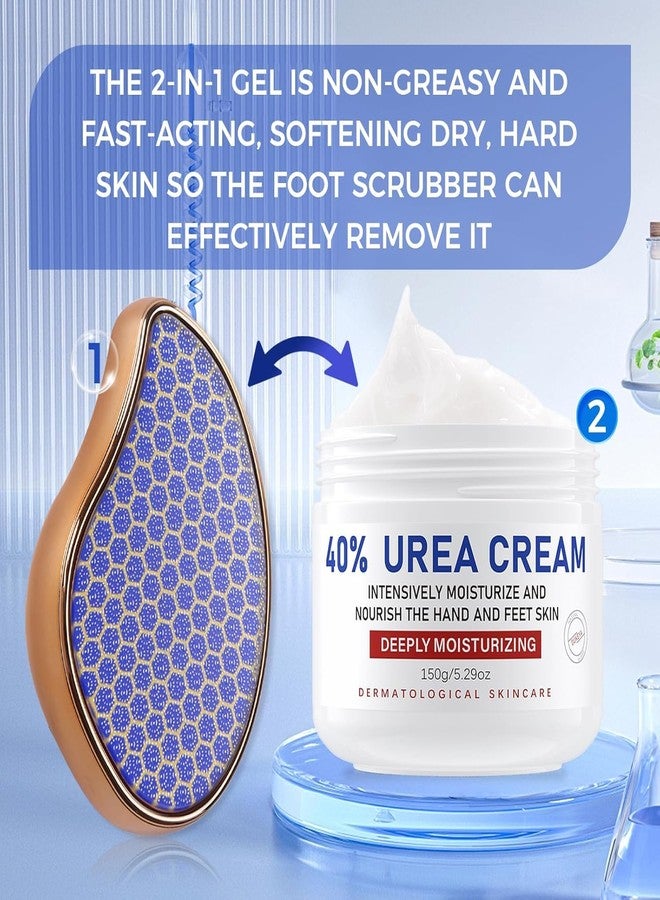 OUKEYA Urea Cream 40 Percent for Foot & Hand Cream with Foot Files for Dry Cracked,Urea Lotion for Feet Maximum Strength - Image 4