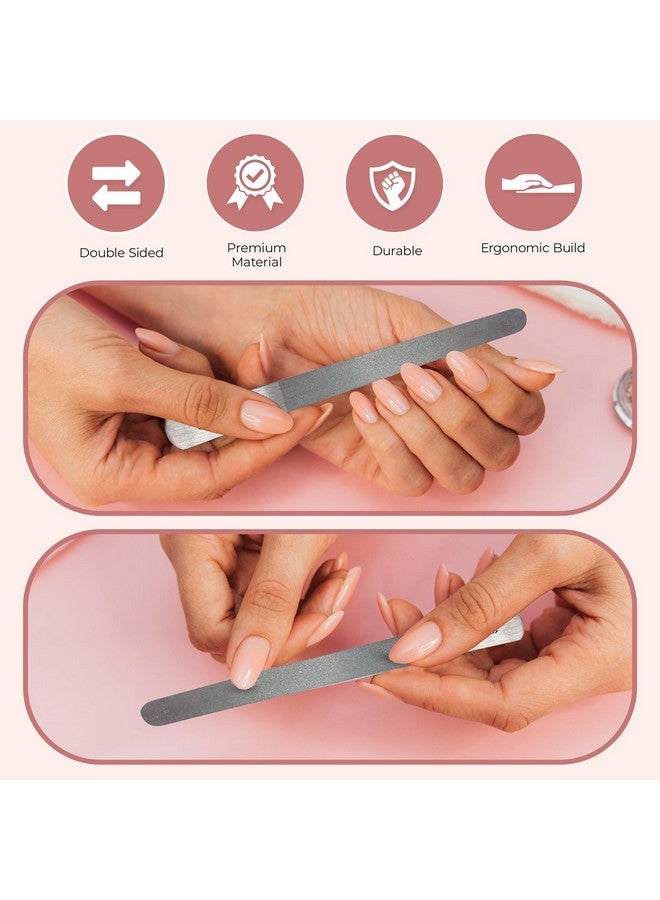 Krisp Beauty Stainless Steel Manicure Pedicure Metal Deb Diamond Nail File 7" inch, Double Sided Dust Coating Suitable for Natural or Acrylic Nails (Pack of 2) by Krisp Beauty - Image 5