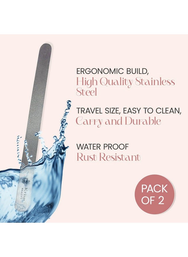 Krisp Beauty Stainless Steel Manicure Pedicure Metal Deb Diamond Nail File 7" inch, Double Sided Dust Coating Suitable for Natural or Acrylic Nails (Pack of 2) by Krisp Beauty - Image 4