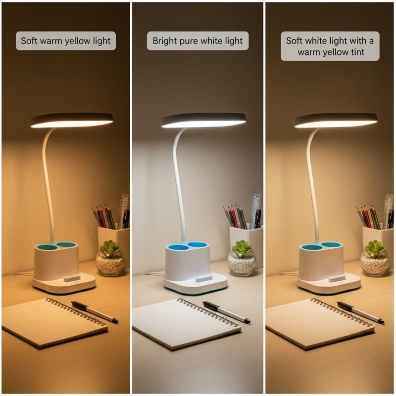 Multifunctional LED Desk Lamp with Pen Holder and Phone Base - Eye Comfort Study Lamp Modern Design for Study and Work - Image 2