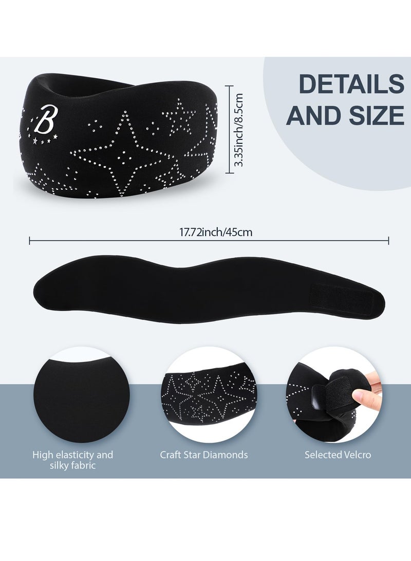 SOLARAE Soft Foam Neck Brace, Adjustable Star Diamond Neck Collar, Sleep Neck Support, Relieve Neck Discomfort and Spinal Stress, Neck Posture Correction (Black, 3.3" Depth Collar, L) - Image 2