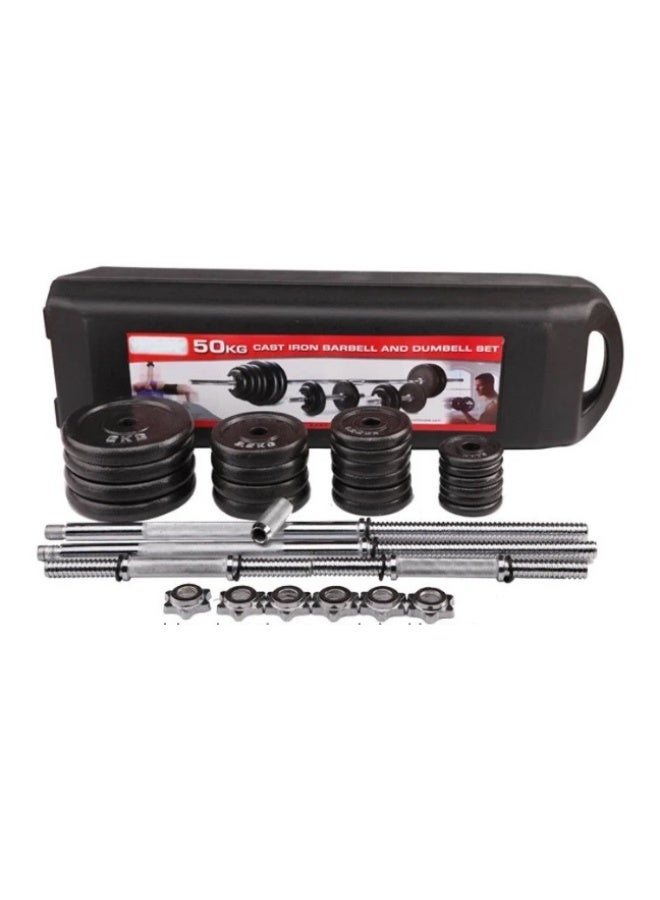 50 Kg Cast Iron Barbell And Dumbell Set