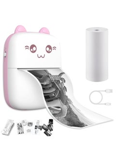 Houmt Label Maker Mini Photo Printer Bluetooth Inkless Printer with 1 Roll Thermal Printing Paper Compatible with iOS Android Small Pocket Printer for Photo Notes Receipt Memos  - Image 1