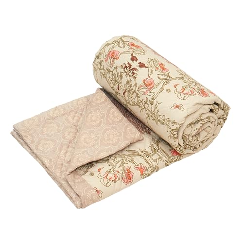 Akshya Reversible Quilted Bedcover Set Cotton King Size Bedsheet with Ultrasonic Stitching Lightweight AC Quilt for All Season Use Includes 2 Pillow Covers with Storage Bag - Image 3