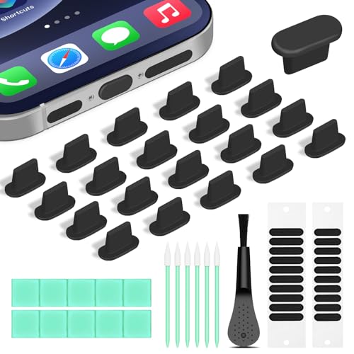 YIWOZI Silicone Lightning Dust Plug with Phone Speaker Cover5in1 31 Pack iPhone Charging Port Cover Cleaning KitAnti Dust PlugLightning Port Dust Plug Compatible with iPhone 14131211 Air Pods - Image 1