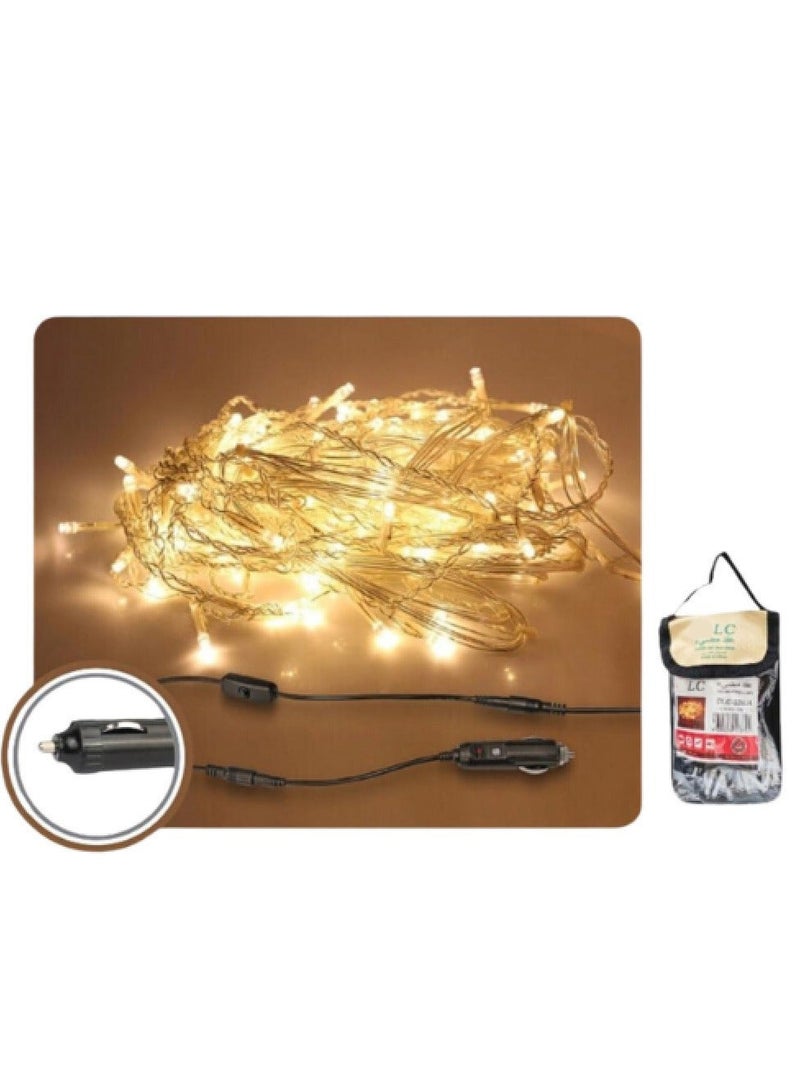 ال سي إضاءة خيطية للسيارة والتخييم – إنارة ليد بيضاء دافئة 12 فولت للخيام والجلوسات الخارجية - Image 2