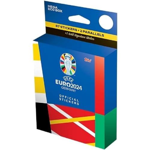 Topps توبس أوفيسيل يورو 2024 مجموعة الملصقات - ميجا إيكو بوكس - تحتوي على 87 ملصق يورو 2024، 2 ملصق موازٍ بالإضافة إلى 1 ملصق سلسلة التوقيع الذهبي. - Image 5