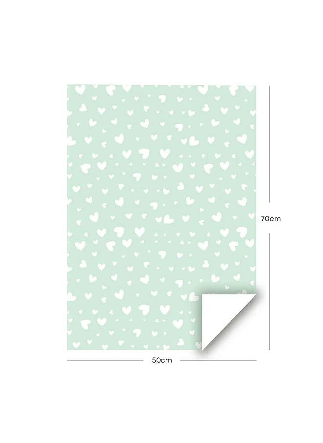 Share the Love Mini Hearts Wrapping Paper Green (Pack of 4)