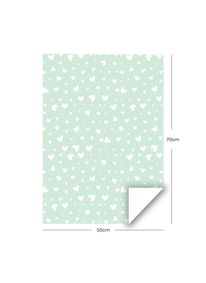 Share the Love Mini Hearts Wrapping Paper Green (Pack of 4)  - Image 2