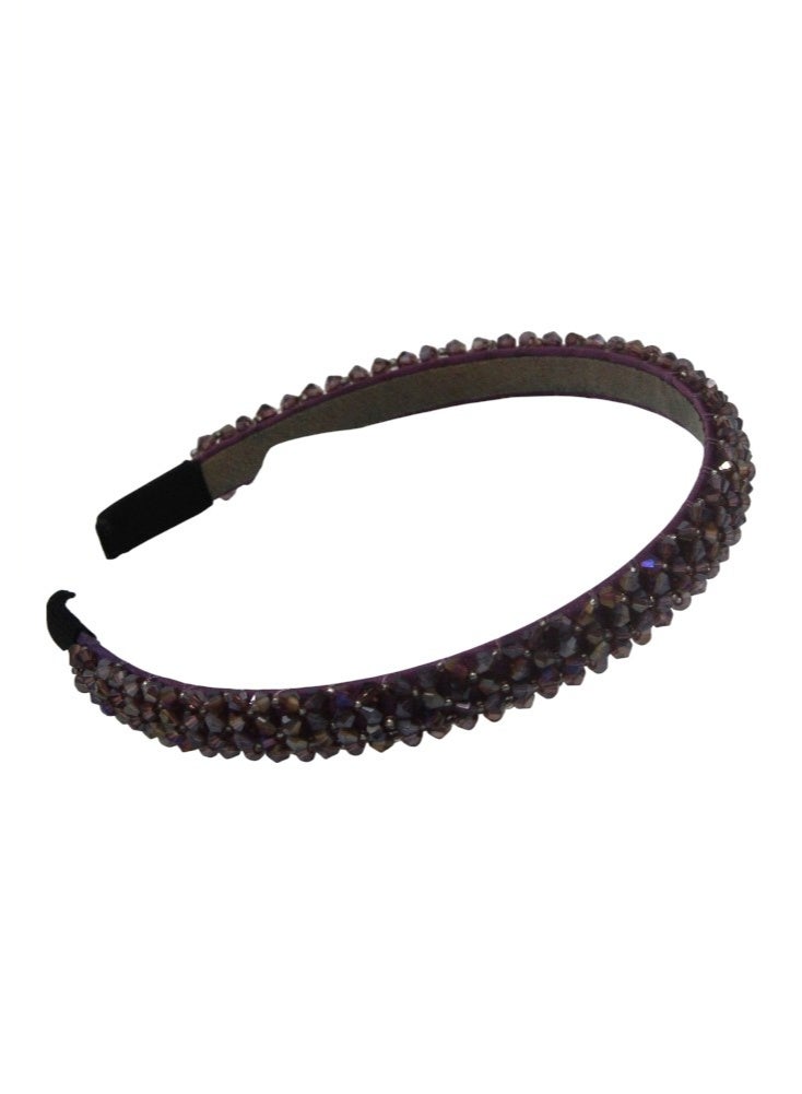 D'Daniela D' Daniela - Erica  Embroidery Headband for Girls - Deep Purple - Image 3