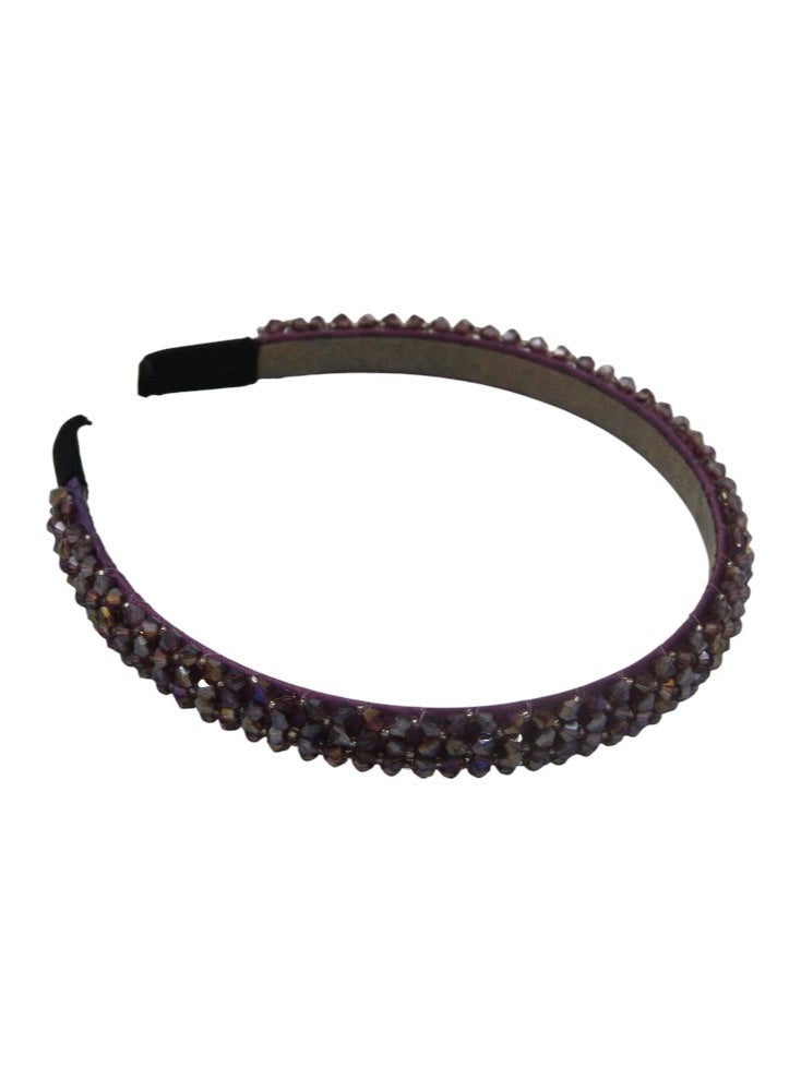 D'Daniela D' Daniela - Erica  Embroidery Headband for Girls - Deep Purple - Image 2