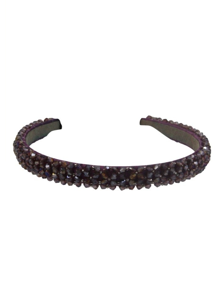 D'Daniela D' Daniela - Erica  Embroidery Headband for Girls - Deep Purple - Image 1