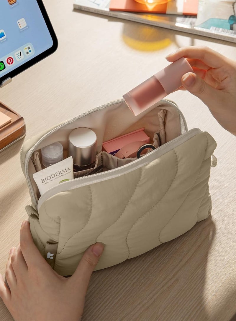 Terra-A27 Electronics Organizer Travel Case, Soft Puffy Organizer Bag Birthday Christmas Gifts Travel Essentials for Women Girls, Portable Accessory Tech Pouch Storage for Charger, Cord, Cable, Phone