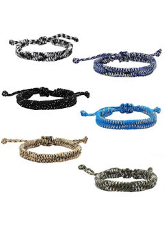 FROG SAC FROG SAC 6 Paracord Friendship Bracelets for Boys, Parachute Cord Braided Bracelet Set, Woven Braid String Jewelry, Easter Basket Fillers for Teens, Teenage Stocking Stuffers, Camping Party Favors  - Image 4