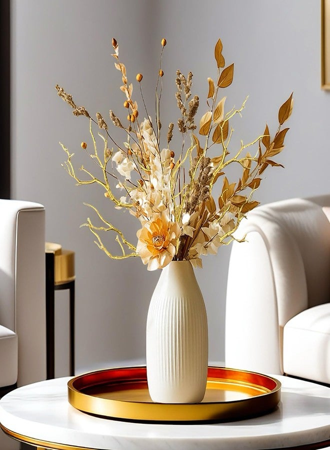 Threemonkys 13.8 inches Artificial Coral Branches Fake Antler Branches Small Branches for Home Decoration Flower Arrangement Wedding Christmas Halloween Festival (Golden10PCS) - Image 3