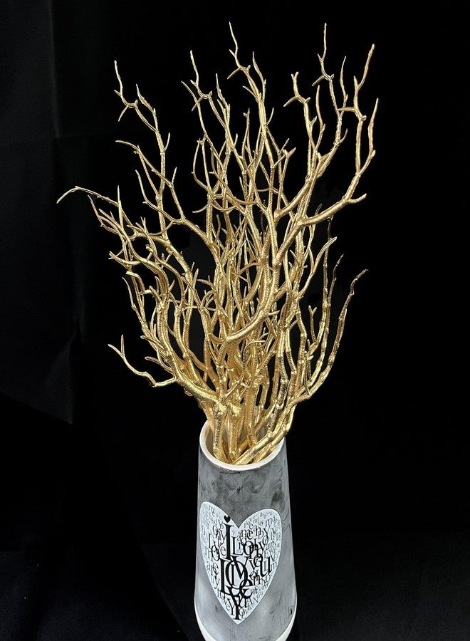 Threemonkys 13.8 inches Artificial Coral Branches Fake Antler Branches Small Branches for Home Decoration Flower Arrangement Wedding Christmas Halloween Festival (Golden10PCS) - Image 5