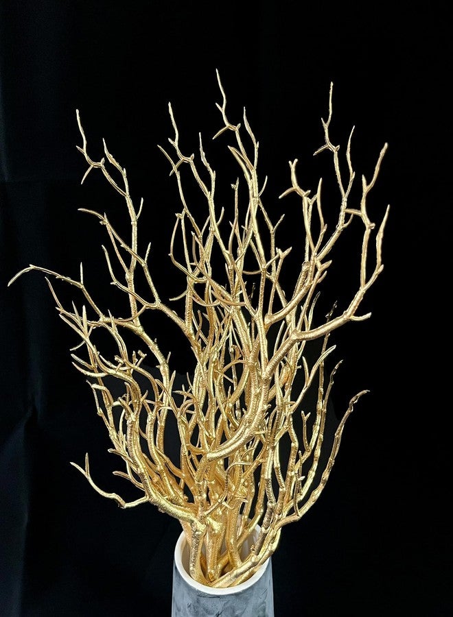Threemonkys 13.8 inches Artificial Coral Branches Fake Antler Branches Small Branches for Home Decoration Flower Arrangement Wedding Christmas Halloween Festival (Golden10PCS) - Image 4