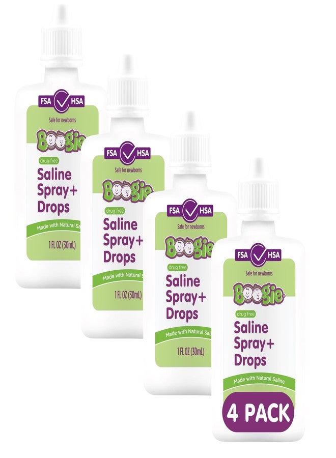 Boogie Baby Saline Nasal Spray and Drops, Allergy Relief, Nasal Spray Decongestant, FSA/HSA Eligible, Made with Natural Saline, Fresh Scent, 1 Ounce (Pack of 4) - Image 1