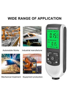 EMVANV EMVANV Paint Thickness Gauge, Digital Meter Probe Paint Thickness Gauge Zero Calibration Digital Display Car Coating LCD(White)  - Image 3