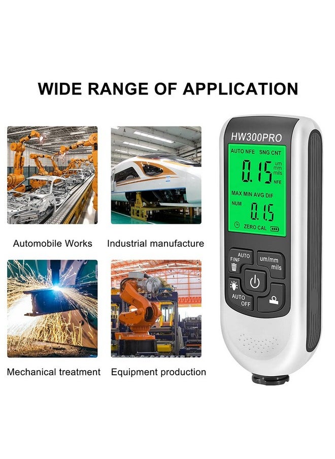 EMVANV - EMVANV Paint Thickness Gauge, Digital Meter Probe Paint Thickness Gauge Zero Calibration Digital Display Car Coating LCD(White) - Image 1