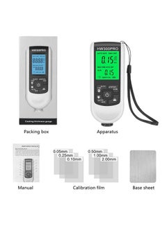 EMVANV EMVANV Paint Thickness Gauge, Digital Meter Probe Paint Thickness Gauge Zero Calibration Digital Display Car Coating LCD(White)  - Image 2