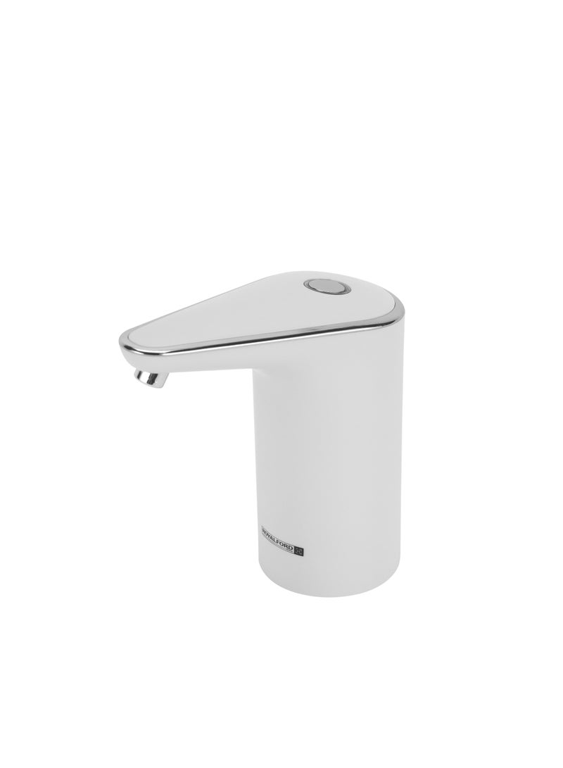 Royalford Rechargeable Water Pump RF12435 Simple Installation Pump for Water Gallon Portable and Light Weight Pump with Easy One Touch Mechanism and USB Charging White - Image 1