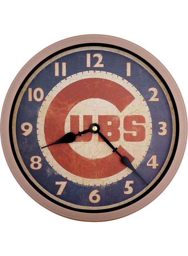 JUSTIME 12 Inch Vintage Brushed Design Baseball Wall Clock Silent Non Ticking Quiet Sweep Movement Home Decor. (Wm12Cubrc Retro Copper) - Image 1