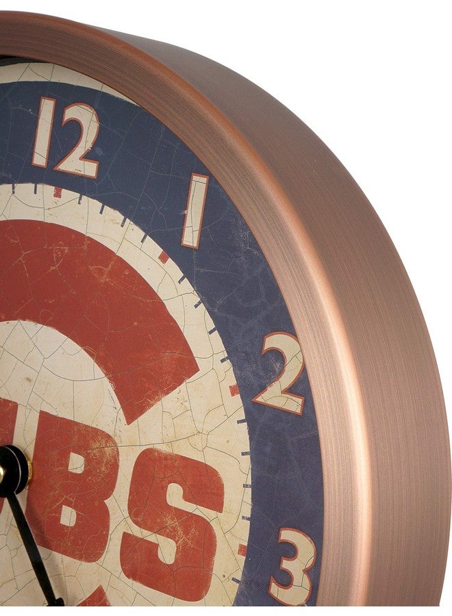 JUSTIME 12 Inch Vintage Brushed Design Baseball Wall Clock Silent Non Ticking Quiet Sweep Movement Home Decor. (Wm12Cubrc Retro Copper) - Image 4