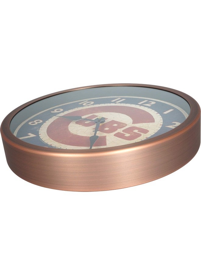 JUSTIME 12 Inch Vintage Brushed Design Baseball Wall Clock Silent Non Ticking Quiet Sweep Movement Home Decor. (Wm12Cubrc Retro Copper) - Image 3