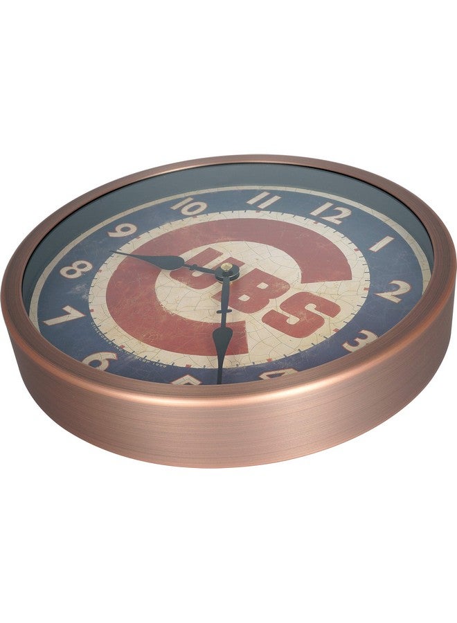 JUSTIME 12 Inch Vintage Brushed Design Baseball Wall Clock Silent Non Ticking Quiet Sweep Movement Home Decor. (Wm12Cubrc Retro Copper) - Image 2