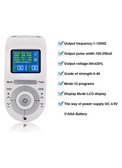 Y&D Tens Muscle Stimulator, Wireless Dual Channel, TENS machine pulse massager, 12 Modes, with 4 Pads for Pain Relief, Gym Neck and Back Relief  - Image 2