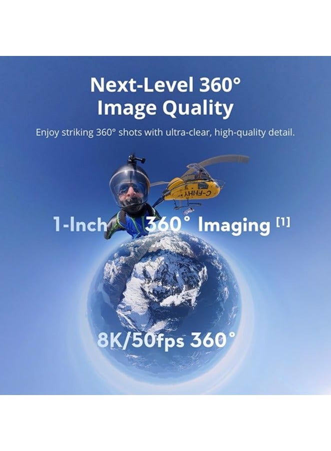 Osmo 360 Adventure Combo, 360 Camera With 1-Inch 360° Imaging, Extended Battery Life With 3 Batteries, Native 8K 360° Video, 4K/120fps & 170° Boost Video, Action Camera for Sports, Vlog - Image 2