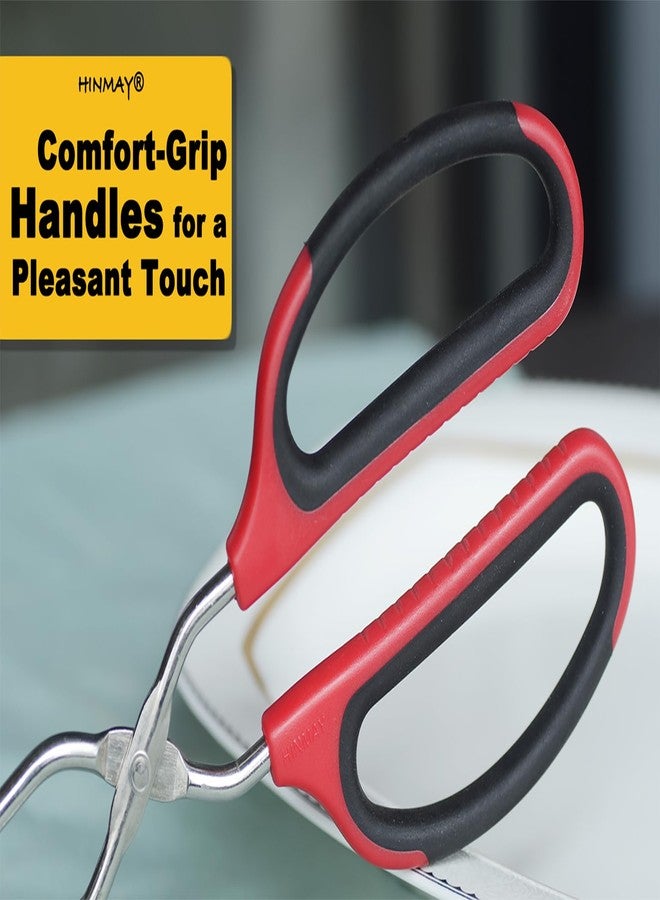 HINMAY Stainless Steel Kitchen Scissor Tongs Set for Cooking, Grilling & Serving, 3-Piece with Red Handle (10/12/16 Inch) - Image 5