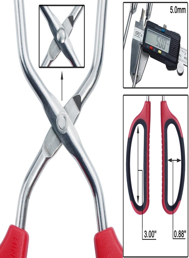 HINMAY Stainless Steel Kitchen Scissor Tongs Set for Cooking, Grilling & Serving, 3-Piece with Red Handle (10/12/16 Inch) - Image 3