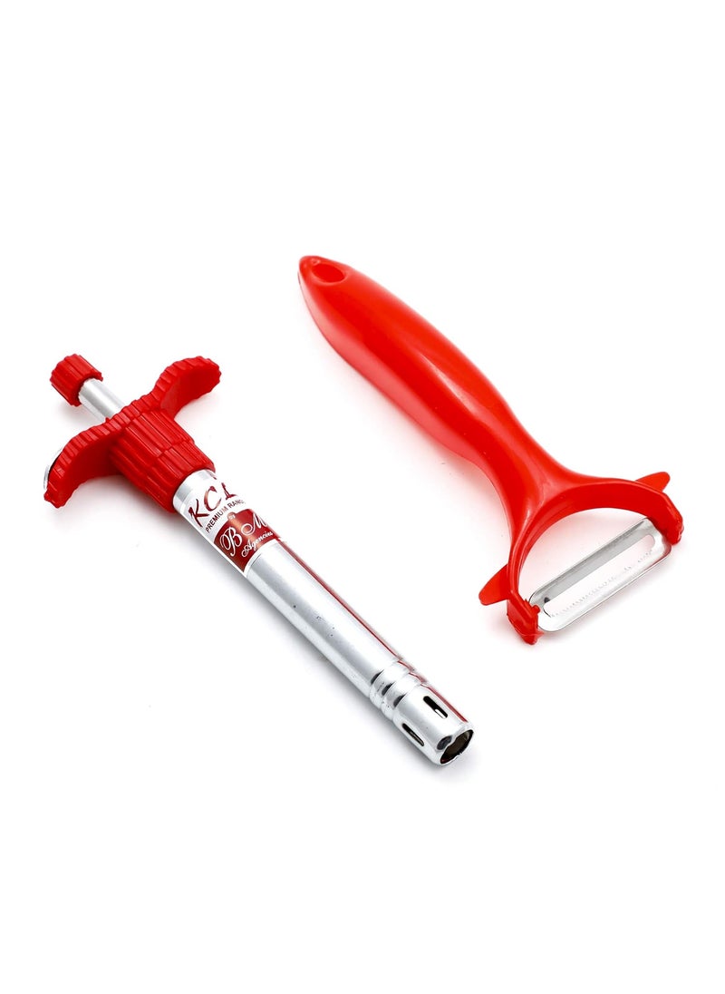 KCL KCL Stainless Steel Safety Gas Lighter Peeler Combo Set 18 cm 