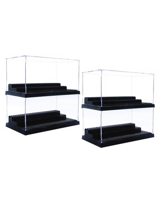 WMM Minifigure Display Case for Action Figures Blocks, Dustproof Acrylic Display Box Storage with 3 Movable Steps for Collection Models Minifigures, Bricks Blocks Toys - Image 1
