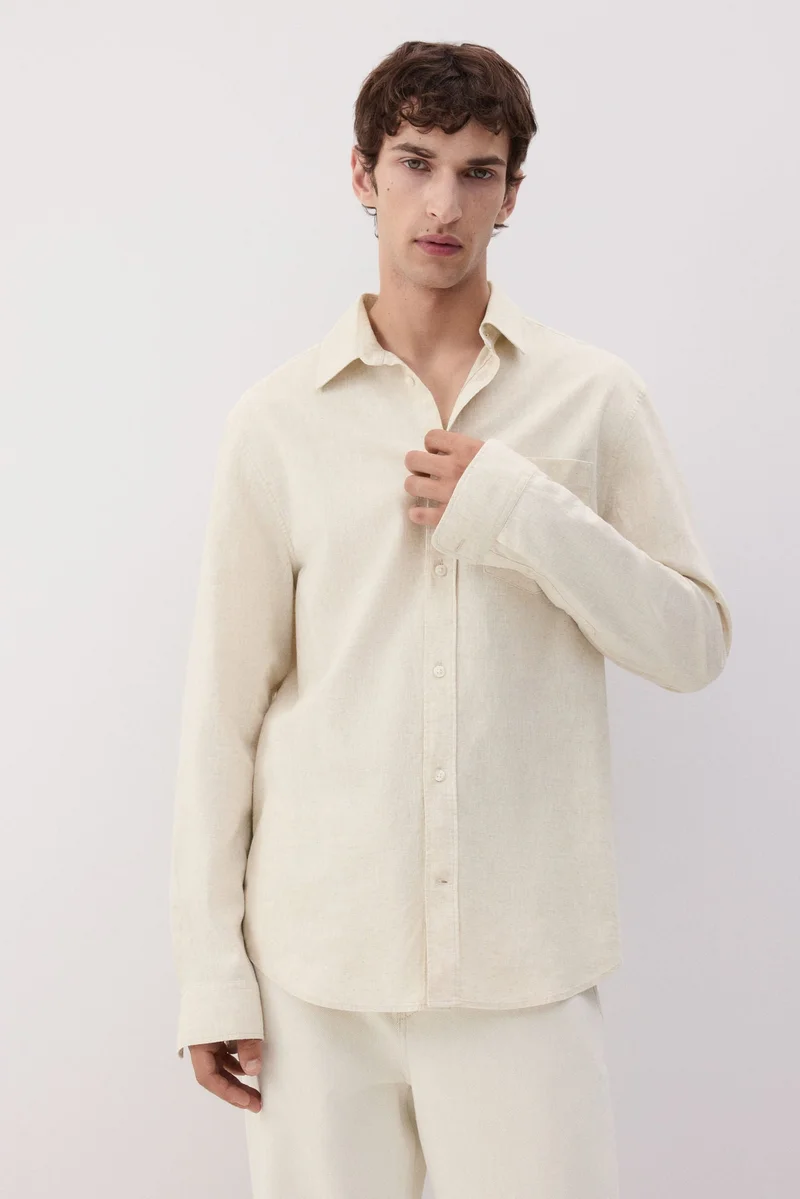 H&M Regular Fit Linen-blend shirt