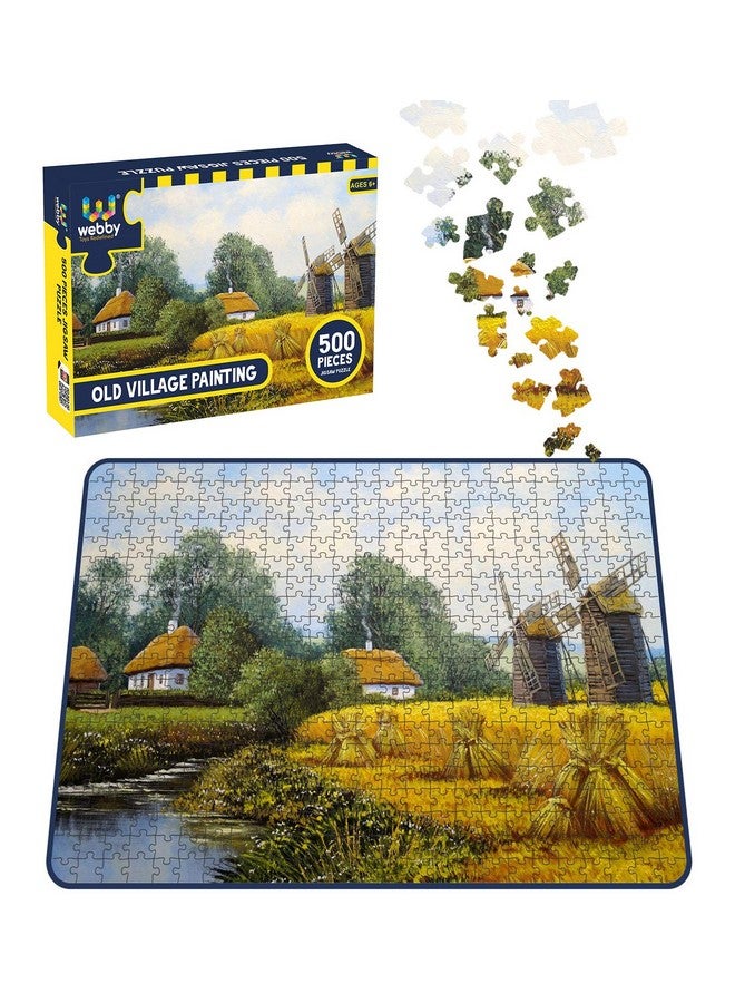Webby Old Village Painting Jigsaw Puzzle, 500 Pieces - Image 3